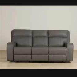 Gray Power Recliner Sofa.