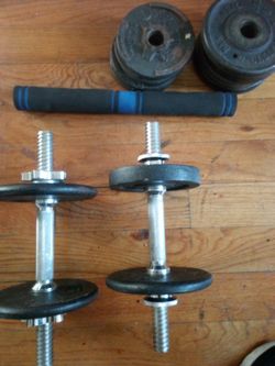 DUMBBELL 55 POUNDS WHIT THE EXTENSION BAR