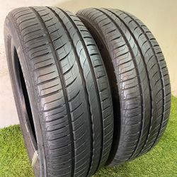 R168  195 55 16 87W  Pirelli Cinturato P1 Run Flat  2 Used Tires 80% Life 
