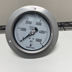Pressure Gauges 5000 Psi. 4” Dial Glycerin Filled 1/4 NPT
