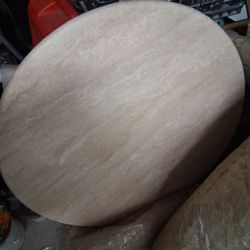 Solid Travertine Round Table Top