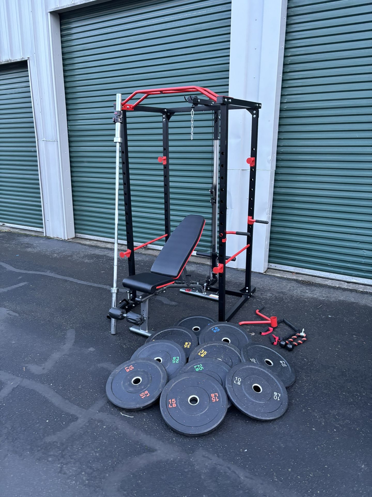 Gym Power Rack Bumper Weights Bar