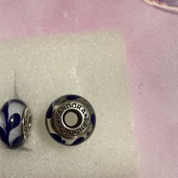 Pandora Murano Glass Blue & White