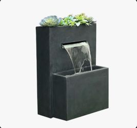 Outdoor Water Fountain with Planter Top