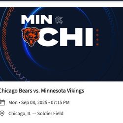 4 Tickets Chicago Bears Vs Minnesota Vikings