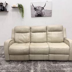 Cream Recliner Sectional Couch - Free Delivery 