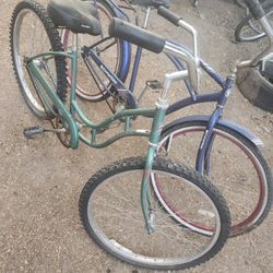2 BIKES  BEACH CROZER 26INCH SINGL VERY GOOD TIRES  AND NEW TUBES WORK PERFECT EVERYTHING IS GOOD 90 FOR  BOTH 