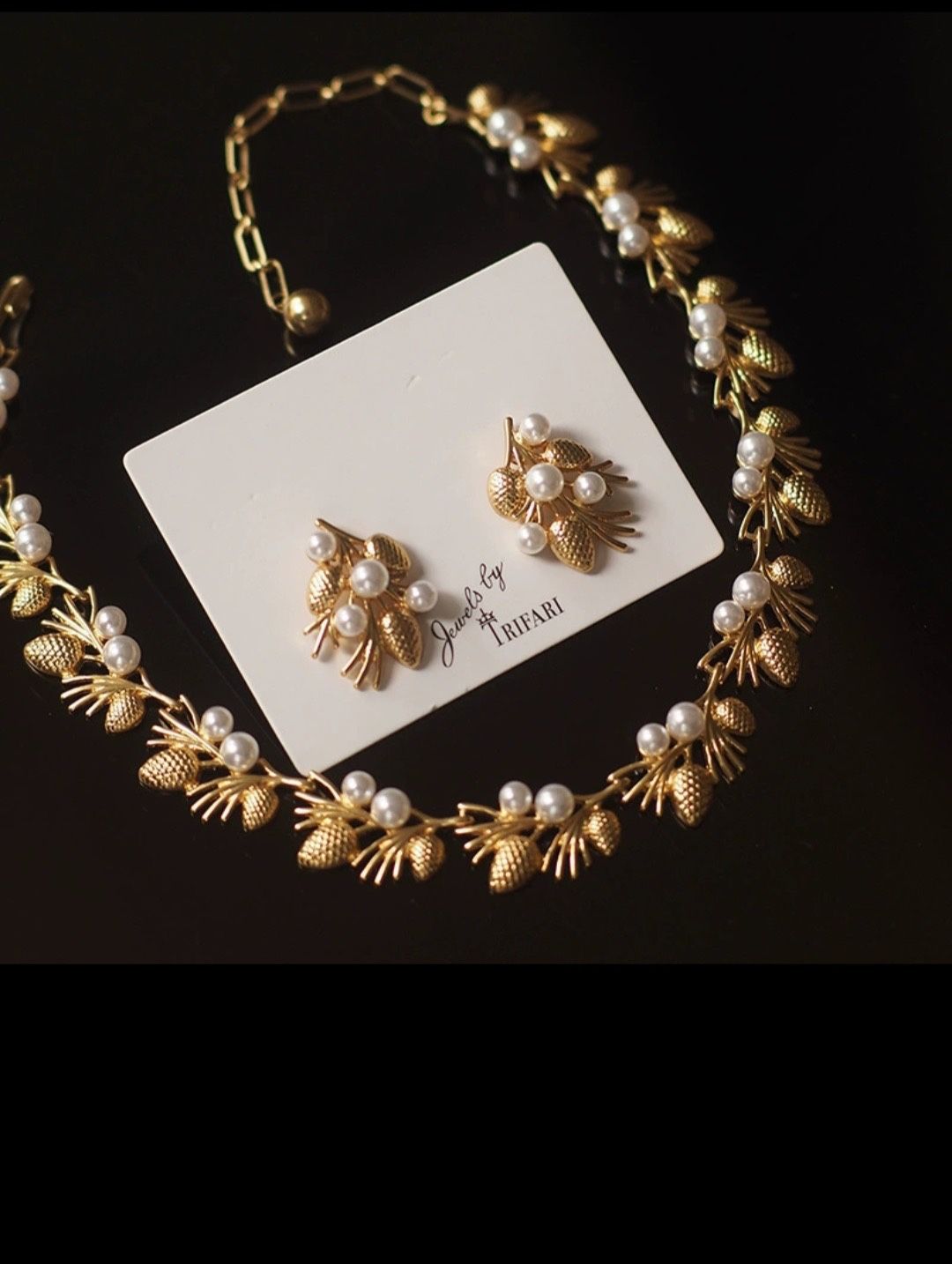 Copper With 18k Plated Gold Necklace And Earrings