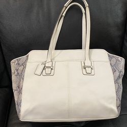 COACH Mixed Exotic Alexis Ivory Leather