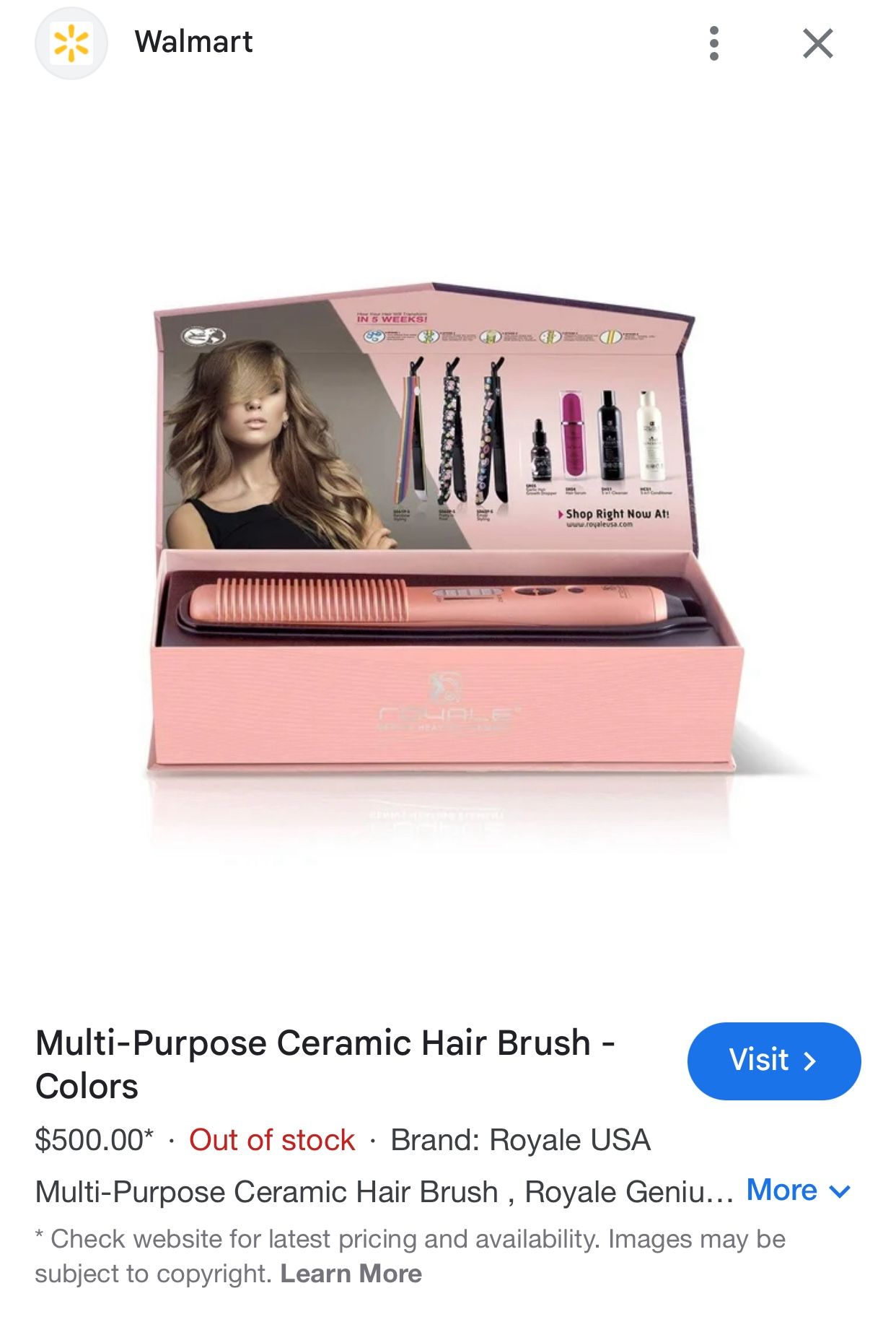 Ceramic Hair Brush in Rose Gold