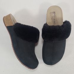 Josef Seibel Black Nubuck Leather Tonga 68 Slip On Clogs Women Size 8.5