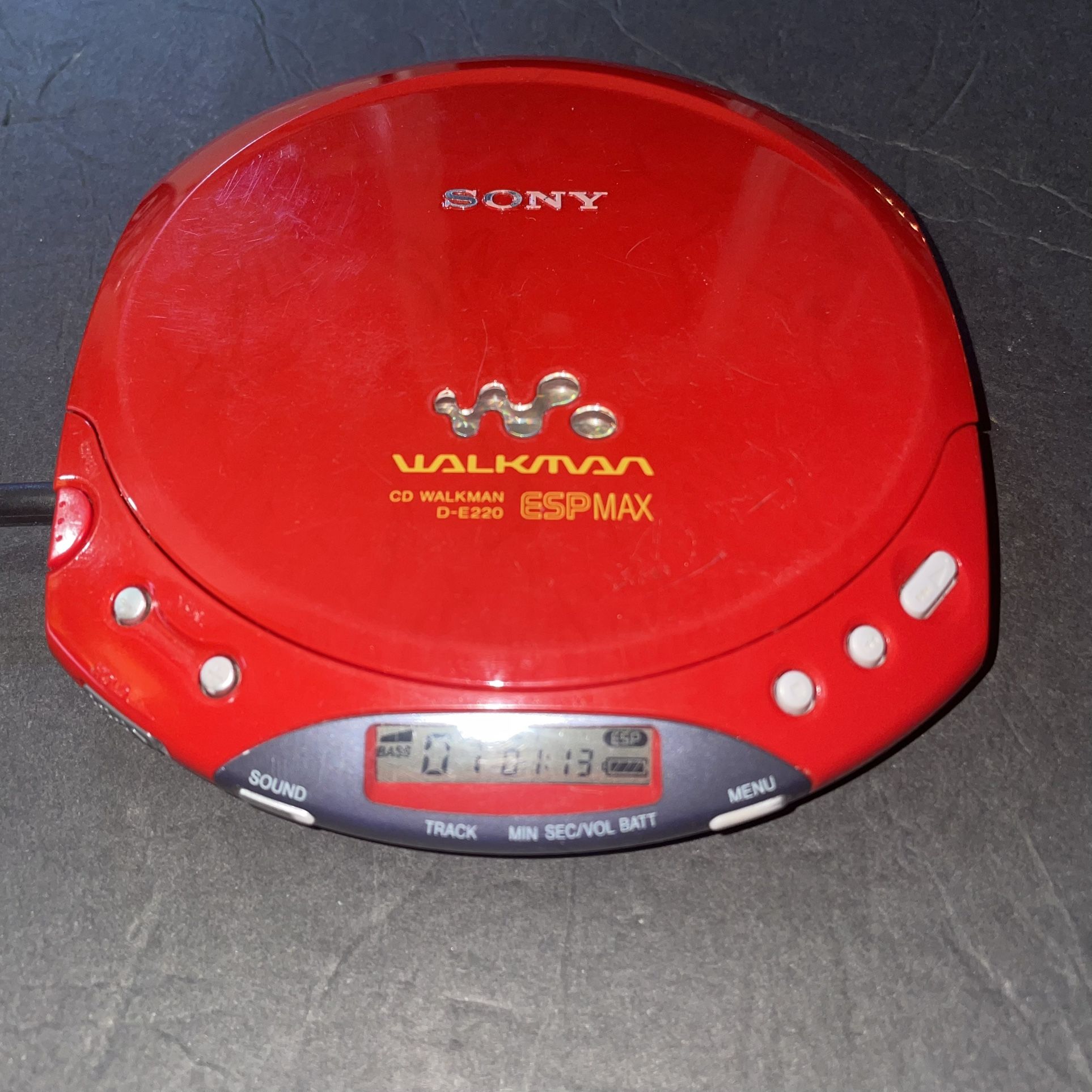 Sony CD Walkman Red ESP Max CD Player D-E220