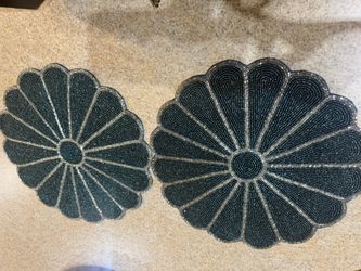 Set Of 2 Sequin Beaded Mat