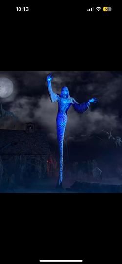 Halloween Scary decoration 12 ft. Giant-Sized Towering Ghost skeleton Bright LED