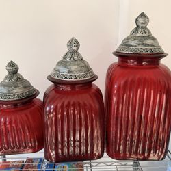 Glass Containers Used Some Scratch In Color 