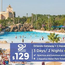 3 Day Orlando Getaway + 2 Aquatica Water Park Tickets