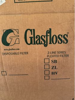 8 filters Glasfloss brand 16 x 25 x 1 actual size 15.5 x 24.5 x 7/8