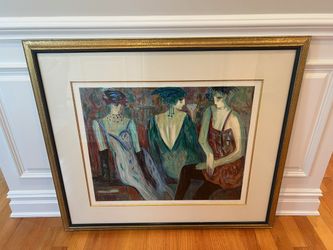 Three ladies Serigraph titled “Ingenue” by Wood