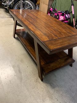 Wood Coffee Table with Lower Shelf