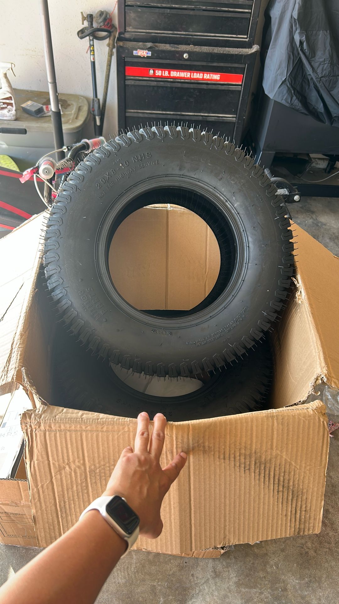 Two Lawnmower Tires