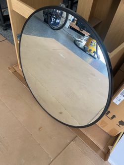 Large Round Wall Mirror Black Frame