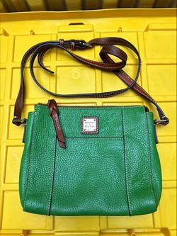 Dooney & Bourke Green Leather Crossbody Bag Adjustable Strap Used