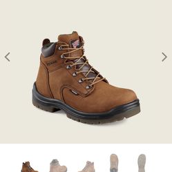 SIZE 8 RED WING WATERPROOF LEATHER SAFETY TOE BOOTS BRAND NEW 