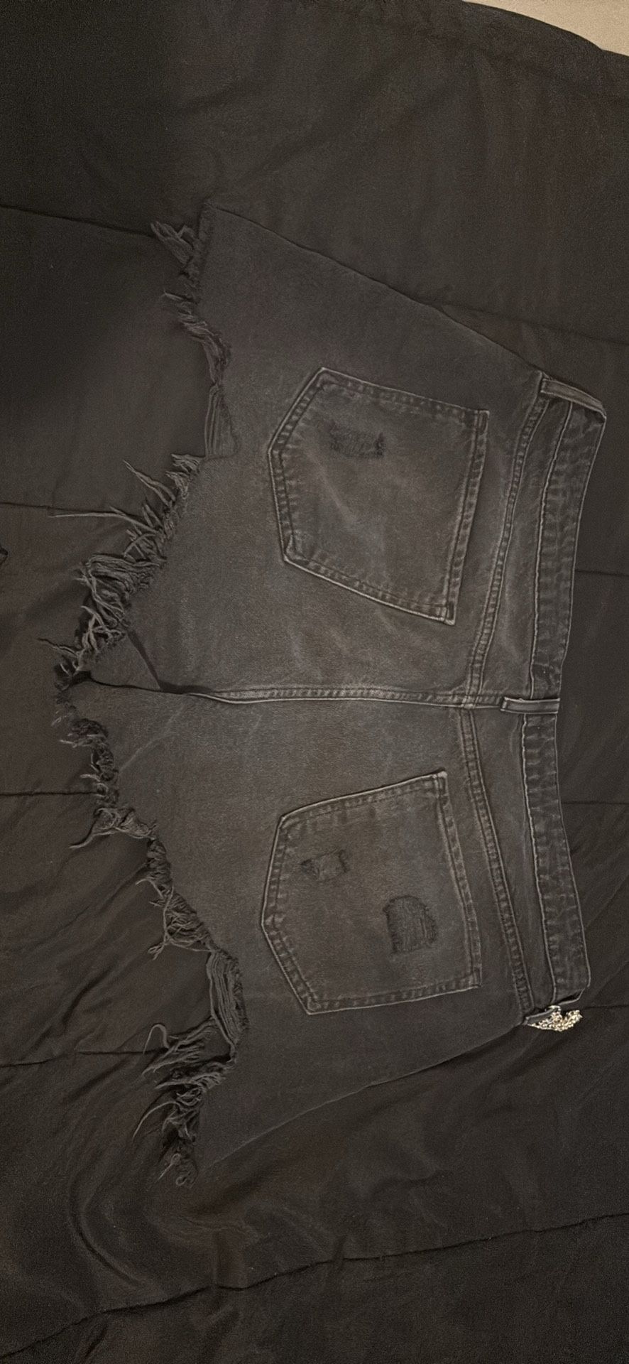 Black Distressed Booty Shorts