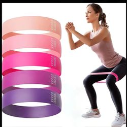 5PCS High-Density Silicone Resistance Bands Set And 2pcs  Lifting Foot Straps,Adjustable 