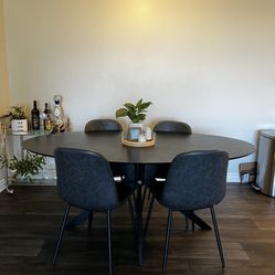 Black Oval Dining Table