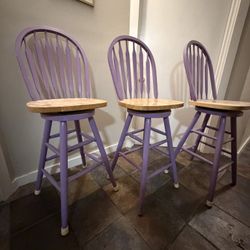 Purple High Top Swivel chairs 