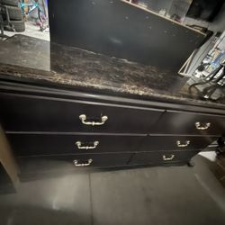 Marble Top Dresser, 2 Nightstands, And Mirror