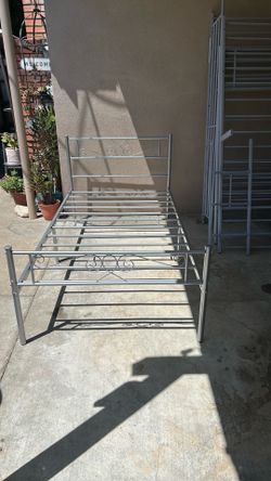 Nice grey metal twin bed frame
