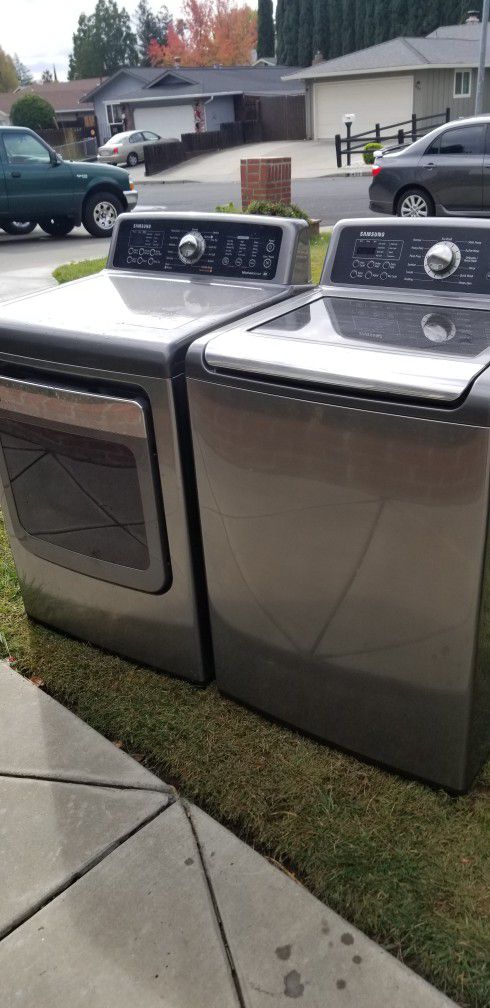 SAMSUNG HE WASHER ELECTRIC DRYER SET WORKS GREAT 