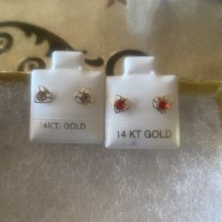 Aretes De Oro 14 K Each $120