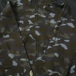 BAPE Shark Hoodie Blue Camo Full Zip Size M