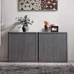 Buffet Cabinet with Storage 69.2" Sideboard Accent Modern Credenza with Doors & Shelves Fluted Tall