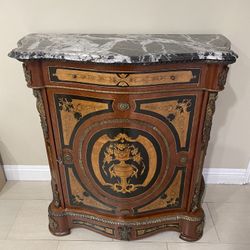 Wooden Marble Entry Console Table