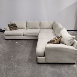 FREE DELIVERY - Light Grey L-Shaped Sectional Sofa
