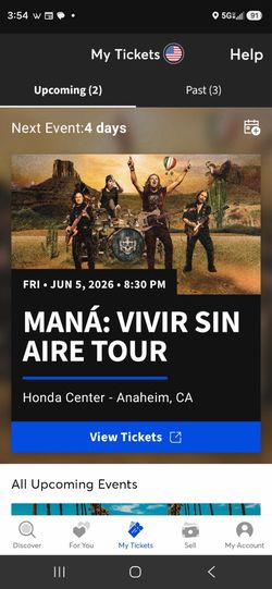 MAŃA Tour Tickets x2