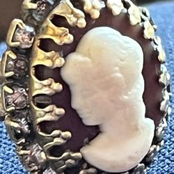 $20ANTIQUE Or Vintage Cameo Ring Gold With Diamonds