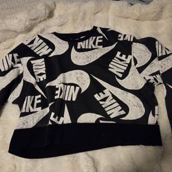 Nike Icon Clash Sweatshirt Womens 1X Pink Cropped Pullover Sweater Sportswear