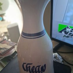 12 Inch Ceramic Wine Bottle Says CHEAP WINE