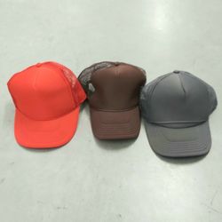 Vintage Otto Collection Red Brown Gray Blank Trucker Hat Cap Lot