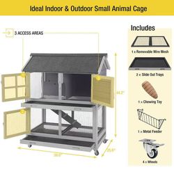 🥨Aivituvin-AIR15 Outdoor Rabbit Hutch | Wire Bottom Rabbit Cage