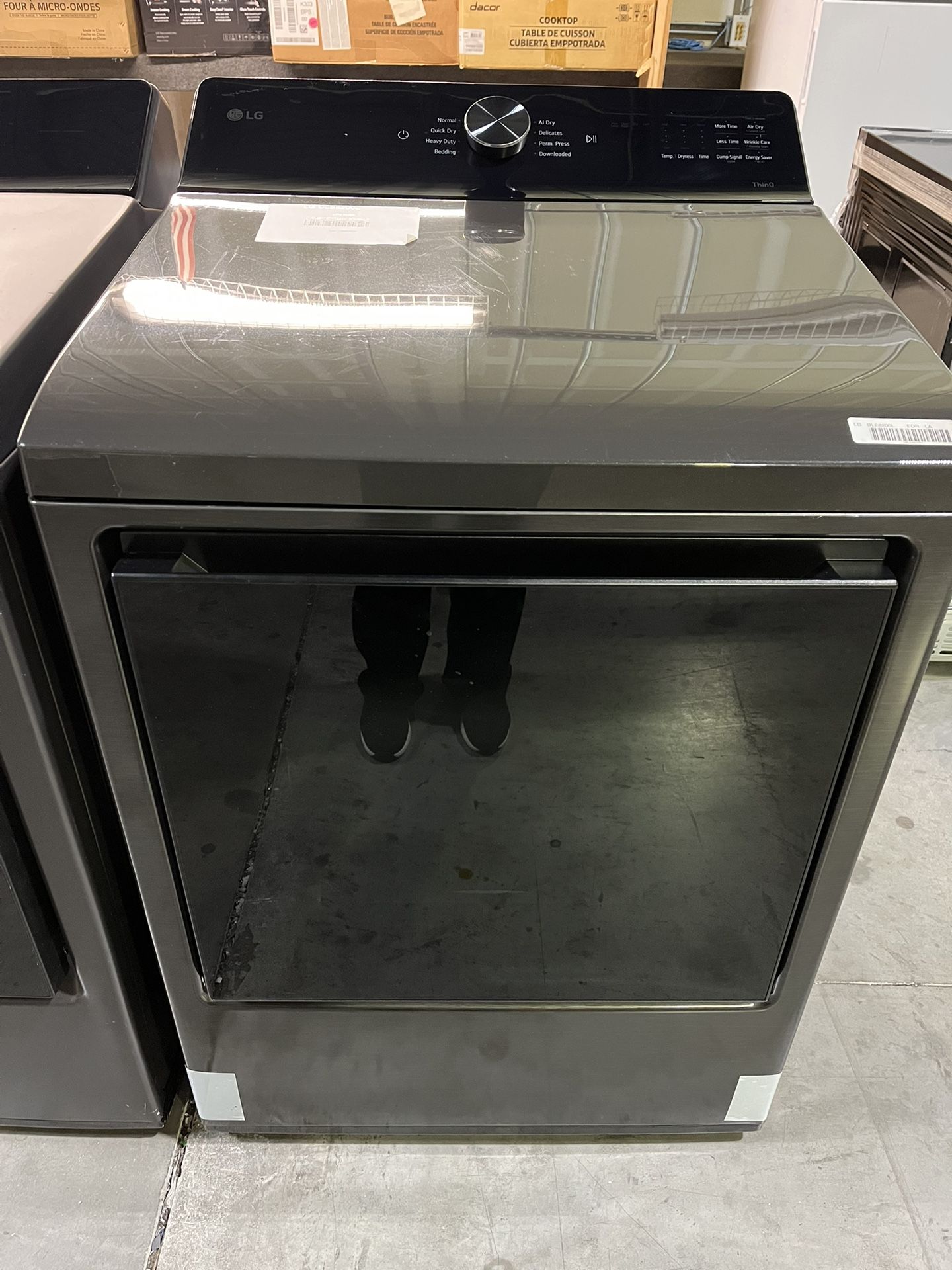 LG - 7.3 Cu. Ft. Smart Electric Dryer with Sensor Dry -Model: DLE8200L - Platinum Black MSRP 1199