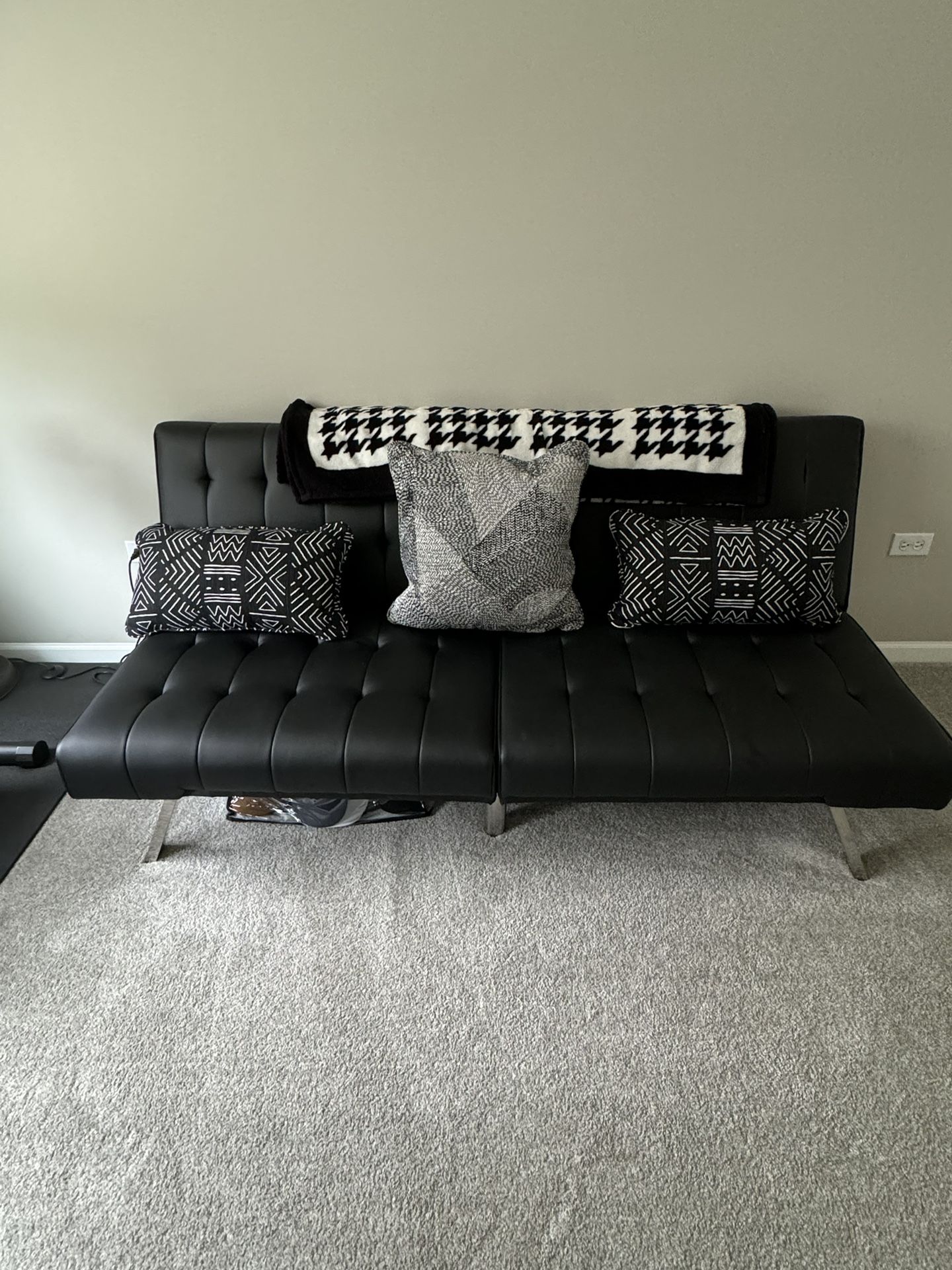 Black Leather Futon