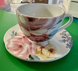 Vintage Polo Ralph Lauren Kirsty Cup Saucer Set 1997 Floral Portugal Discontinued