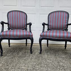 Carved Knotted Rope Accent Chairs Set Of 2 Armchairs 