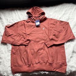 New Champion Reverse Weave Pullover Hoodie Mens Size 2XL Sandalwood Red